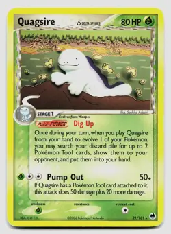 Pokemon Quagsire (Delta Species) Rare Dragon Frontiers 21/101 HP - Image 1