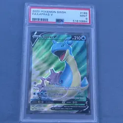 Pokemon Lapras V 189/202 Sword & Shield Full Art Holo PSA 9 English - Image 2