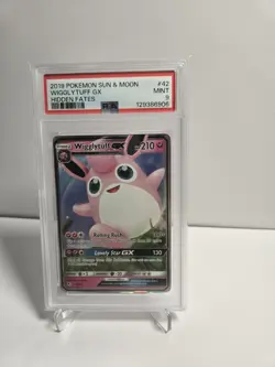 2019 POKEMON SUN & MOON HIDDEN FATES WIGGLYTUFF GX #42 PSA 9 MINT - Image 1