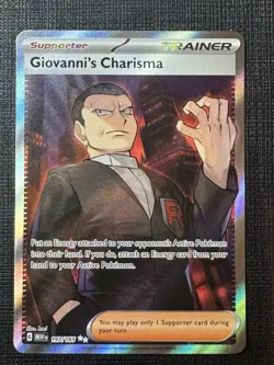 Pokemon TCG Giovanni's Charisma Holo Card 197/165 Scarlet & Violet 151 Series NM - Image 1