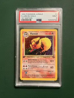 Pokemon Flareon Jungle 1st Edition Holo Psa 9 Mint 1999 3/64 - Image 1