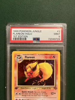 Pokemon Flareon Jungle 1st Edition Holo Psa 9 Mint 1999 3/64 - Image 5