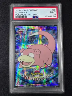 2000 Topps Chrome Pokemon Series 2 #79 Slowpoke TEKNO PSA 9 - Pop 6 New Cert - Image 1