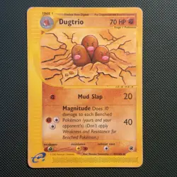 Pokemon Vintage Non-Holo Rare Dugtrio 044/165 Expedition Wotc E-reader 2002 - Image 1