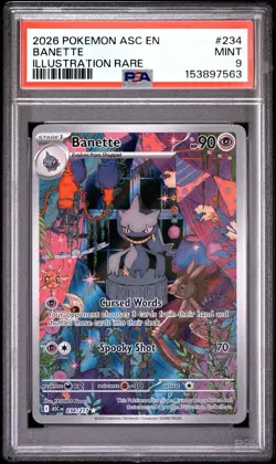 2026 POKEMON ASC EN-ASCENDED HEROES ILLUSTRATION RARE #234 BANETTE PSA 9 - Image 1