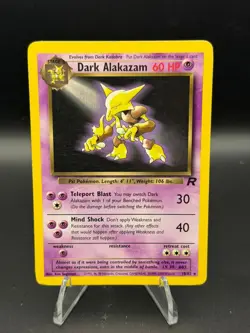 Dark Alakazam 18/82 Rare Team Rocket Pokemon Unlimited Heavily Played - Image 1