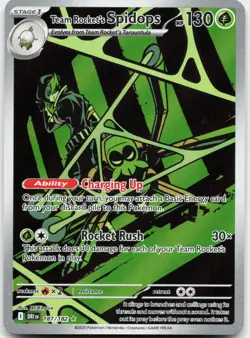 Team Rocket's Spidops 187/182 Illustration Rare Destined Rivals Pokemon NM - Image 1