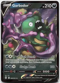 Garbodor V 100/203 Holo V Rare Evolving Skies Pokemon Near Mint - Image 1