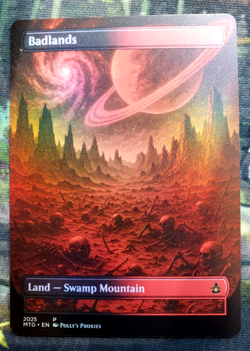 Badlands FOIL Original Dual Land Proxy Card Custom Space Fantasy Art Design - Image 1