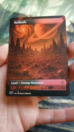 Badlands FOIL Original Dual Land Proxy Card Custom Space Fantasy Art Design - Image 2