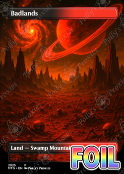 Badlands FOIL Original Dual Land Proxy Card Custom Space Fantasy Art Design - Image 3