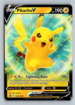 Pikachu V SWSH198 Holo Promo Sword & Shield Promo Pokemon Near Mint - Image 1