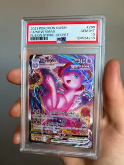 2021 POKEMON SWORD & SHIELD FUSION STRIKE SECRET #269 FULL ART/MEW VMAX PSA 10 - Image 1