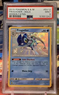 Frogadier SV12/SV94 PSA Mint 9 Hidden Fates: Shiny Vault Holo Rare Pokemon Card - Image 1