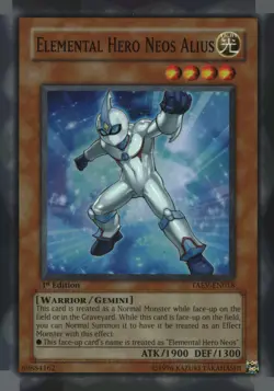 Elemental Hero Neos Alius TAEV-EN018 Tactical Evolution Yu-Gi-Oh 1st Edition NM - Image 1