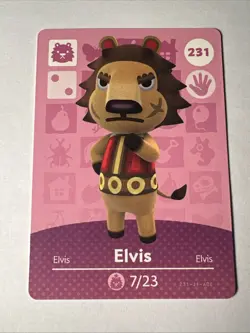 231 Elvis Amiibo Card 231 Series 3 Animal Crossing Nintendo Switch NA Region - Image 1