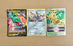 Pokemon TCG SWSH Black Star Promos 3-Card Lot Holo Promo Rayquaza V Zacian Leaf… - Image 1