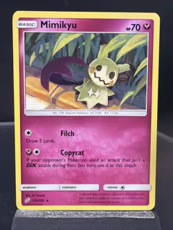 Mimikyu 112/181 2019 Sun & Moon Team Up Pokemon Card TCG Non Holo Rare - Nm/Vlp - Image 1
