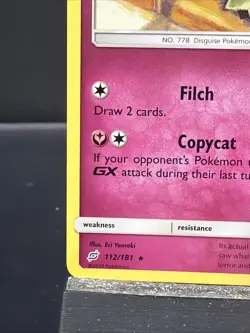 Mimikyu 112/181 2019 Sun & Moon Team Up Pokemon Card TCG Non Holo Rare - Nm/Vlp - Image 5