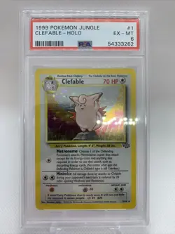 Clefable 1/64 Rare Holo 1999 Jungle Set Unlimited WOTC Pokemon Cards PSA 6 - Image 1
