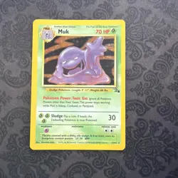 Pokemon TCG Muk Fossil Holo Rare Card 13/62 B - Image 1