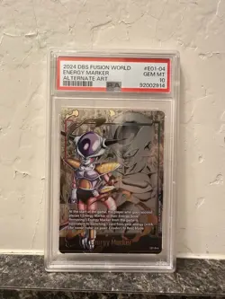 2024 DBS Fusion World Frieza Gold Energy Marker #E01-04 PSA 10 Gem MT Card - Image 1