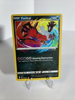 Pokemon TCG Yveltal SWSH Shining Fates 046/072 Amazing Rare Holo Card NM - Image 1