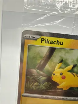 Pikachu 025/165 Holo Pokemon Card Holiday Snowflake Stamp Sealed - Image 2
