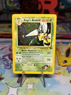 Koga's Beedrill 9/132 Gym Challenge Unlimited Holo Rare WoTC Pokemon HP - Image 1