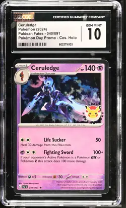 Ceruledge PokeMon Day Promo Pokemon Day Promo Paldean Fates 040/091 CGC 10 - Image 1