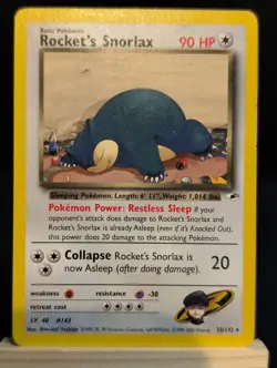 🔥Pokemon TCG Team Rocket Rocket's Snorlax 33/132 Rare Unlimited EN 2000 - Image 1