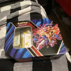 Pokemon TCG Metal Tin w/ Window Standard Size Zacian & Pikachu Multicolor - Image 1