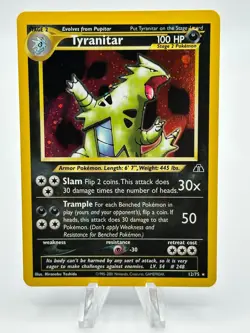 Pokemon TCG Tyranitar 12/75 Neo Discovery Holo Rare LP - Image 1