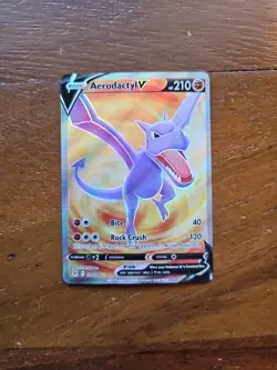 Pokemon TCG Aerodactyl V Ultra Rare Full Art Holo Swsh11 179/196 210 HP English - Image 1
