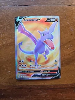 Pokemon TCG Aerodactyl V Ultra Rare Full Art Holo Swsh11 179/196 210 HP English - Image 2