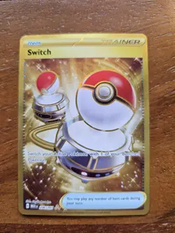 Pokemon Lot Of 2 Gold Nest Ball 255/198 And Switch 206/165 Triple Gold Star - Image 2