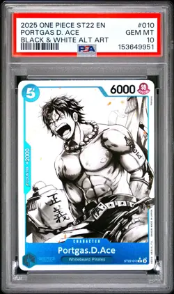 One Piece - Ace & Newgate Starter Deck ST22-010 Portgas.D.Ace Alt Art PSA 10 - Image 1