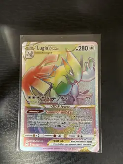 Pokemon Lugia VSTAR 202/195 Secret Rare NM Silver Tempest Holo Card - Image 1
