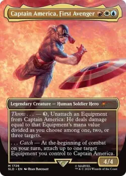 MTG English Captain America, First Avenger (Rainbow Foil) NM Foil Secret Lair - Image 1