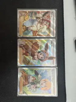 Lot of 3x Full Art Pokemon Trainer Cards Near Mint Condition - Image 1