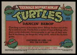 1989 Topps TMNT Trading Card Series 2 #153 Dancin' Bebop - Image 2