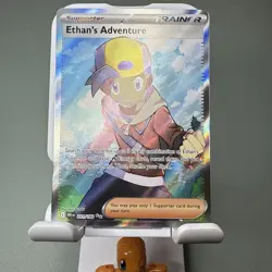 Pokemon TCG Ethan's Adventure Full Art Trainer Card 221/182 Destined Rivals - Image 1