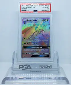 POKEMON SUN AND MOON LURANTIS GX #150 SECRET RARE HOLO FOIL PSA 10 GEM MINT #* - Image 1