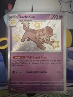 Dachsbun 161/091 Paldean Fates Pokemon Holo NM Shiny Rare - Image 1
