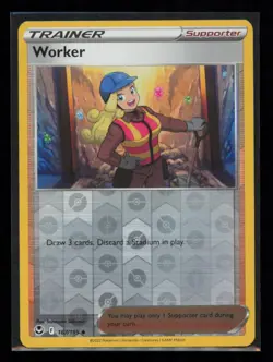 Worker 167/195 Pokemon Silver Tempest Uncommon Near Mint Reverse Holo - Image 1