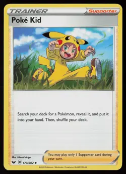 Poke Kid 173/202 Pokemon Sword & Shield Uncommon Near Mint - Image 1