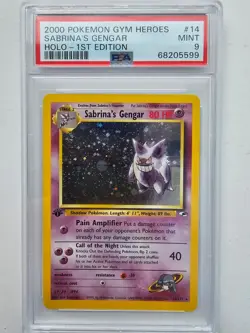 SABRINA'S GENGAR HOLO-1ST EDITION POKEMON GYM HEROES 2000 14 PSA 9 - Image 1