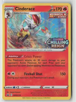 Cinderace (Prerelease) SWSH112 Holo Promo Sword & Shield Promo Pokemon LP - Image 1