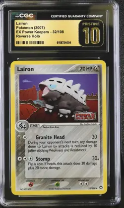 Pokemon Lairon 32/108 Reverse Holo EX Power Keepers - CGC 10 PRISTINE - Image 1
