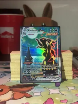 Fan Made: Umbreon Vmax - Evolving Skies - Custom Pokemon Card - Rainbow Holo - Image 1